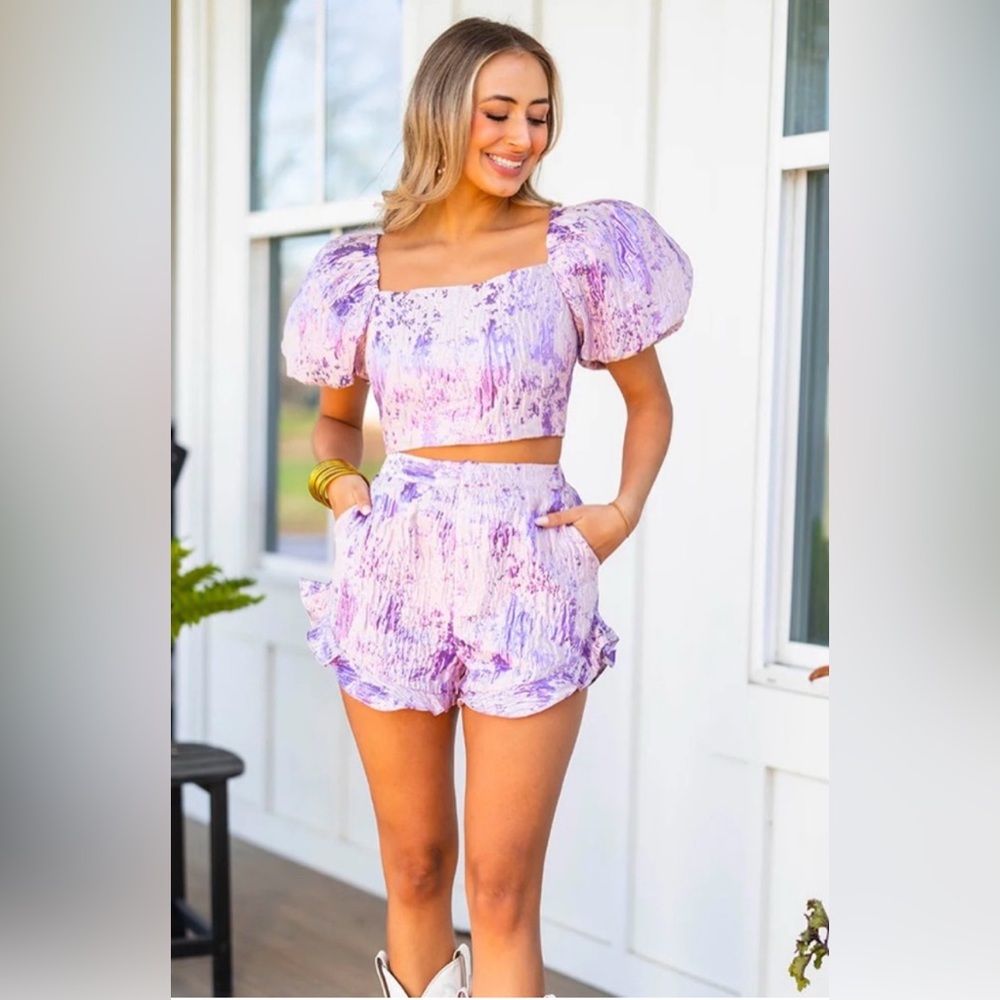 AMAZING LACE BUDDYLOVE X RAELYNN Purple Two Piece Calloway Electrify Set Size XL